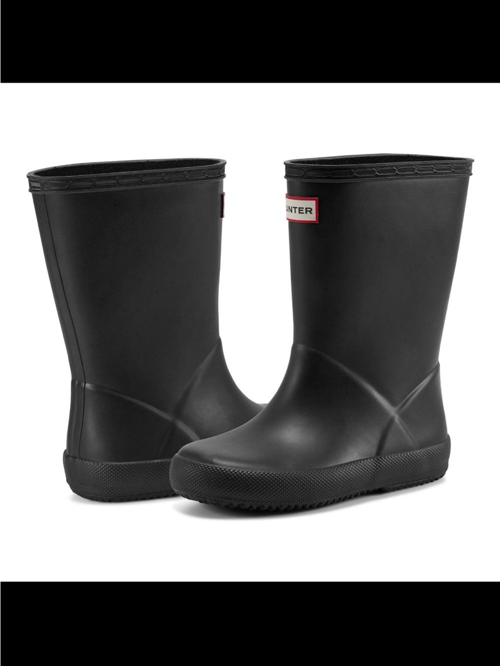 Hunter Kids Black Matte Rain Boots